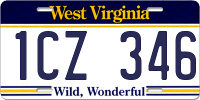 WV license plate 1CZ346