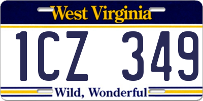 WV license plate 1CZ349