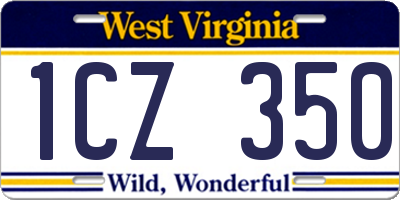 WV license plate 1CZ350