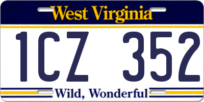 WV license plate 1CZ352