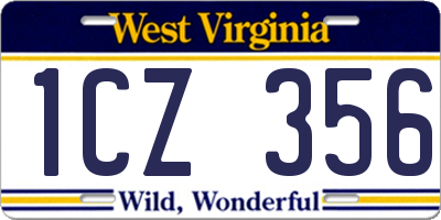 WV license plate 1CZ356