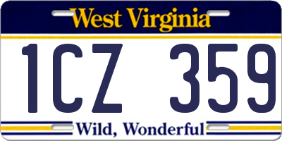 WV license plate 1CZ359
