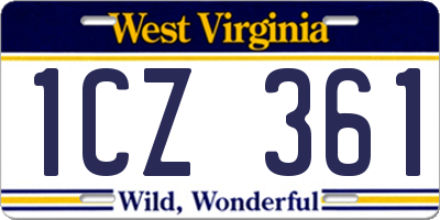 WV license plate 1CZ361