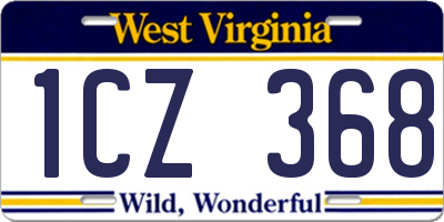 WV license plate 1CZ368