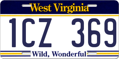 WV license plate 1CZ369