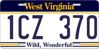 WV license plate 1CZ370