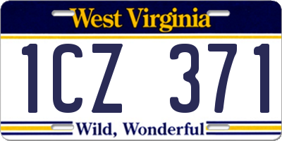 WV license plate 1CZ371