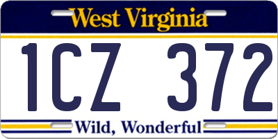 WV license plate 1CZ372