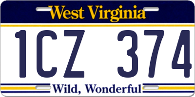 WV license plate 1CZ374