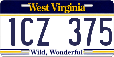 WV license plate 1CZ375