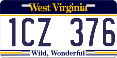 WV license plate 1CZ376