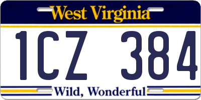 WV license plate 1CZ384