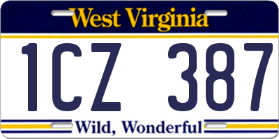 WV license plate 1CZ387