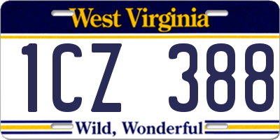 WV license plate 1CZ388