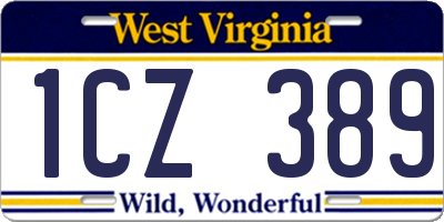 WV license plate 1CZ389