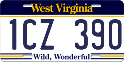 WV license plate 1CZ390