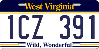 WV license plate 1CZ391