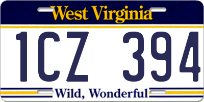 WV license plate 1CZ394