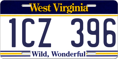 WV license plate 1CZ396