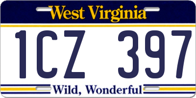 WV license plate 1CZ397