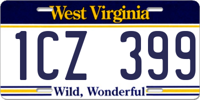 WV license plate 1CZ399