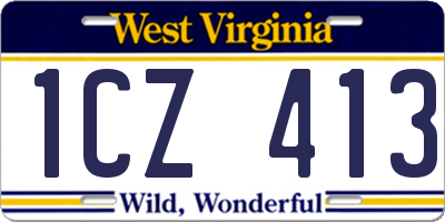 WV license plate 1CZ413