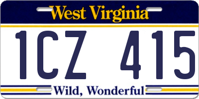 WV license plate 1CZ415