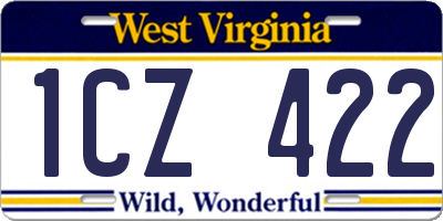 WV license plate 1CZ422