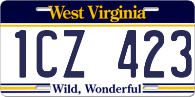WV license plate 1CZ423