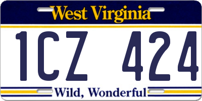 WV license plate 1CZ424