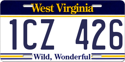 WV license plate 1CZ426