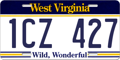 WV license plate 1CZ427