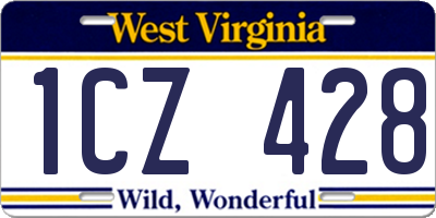 WV license plate 1CZ428