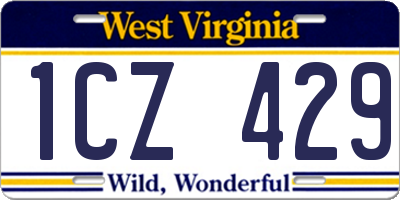 WV license plate 1CZ429