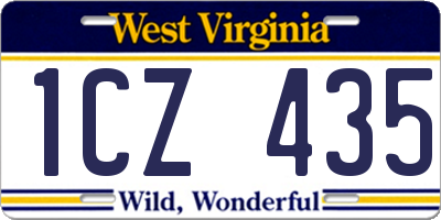 WV license plate 1CZ435
