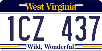 WV license plate 1CZ437