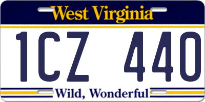 WV license plate 1CZ440
