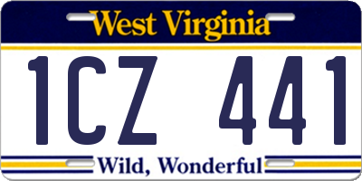 WV license plate 1CZ441