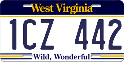 WV license plate 1CZ442