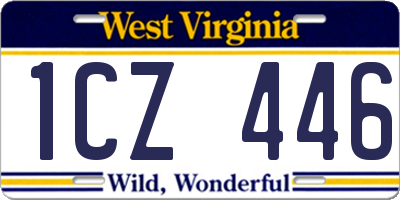 WV license plate 1CZ446