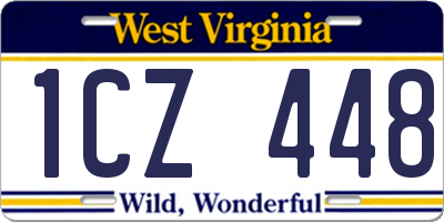 WV license plate 1CZ448