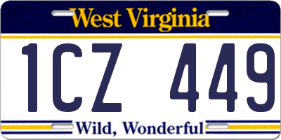 WV license plate 1CZ449