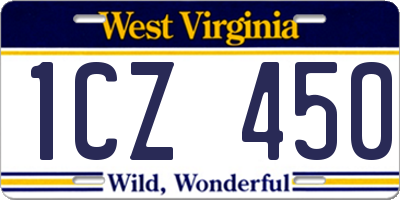 WV license plate 1CZ450