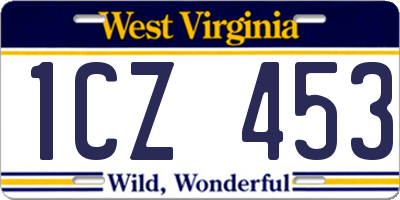WV license plate 1CZ453