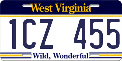 WV license plate 1CZ455