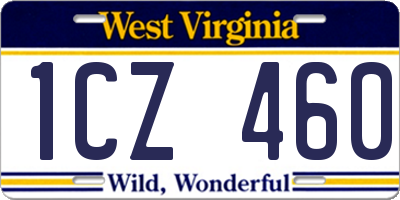 WV license plate 1CZ460