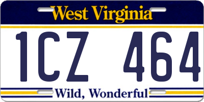 WV license plate 1CZ464