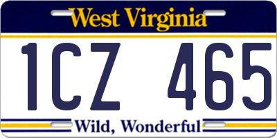WV license plate 1CZ465