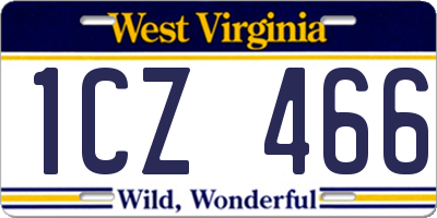 WV license plate 1CZ466