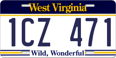 WV license plate 1CZ471